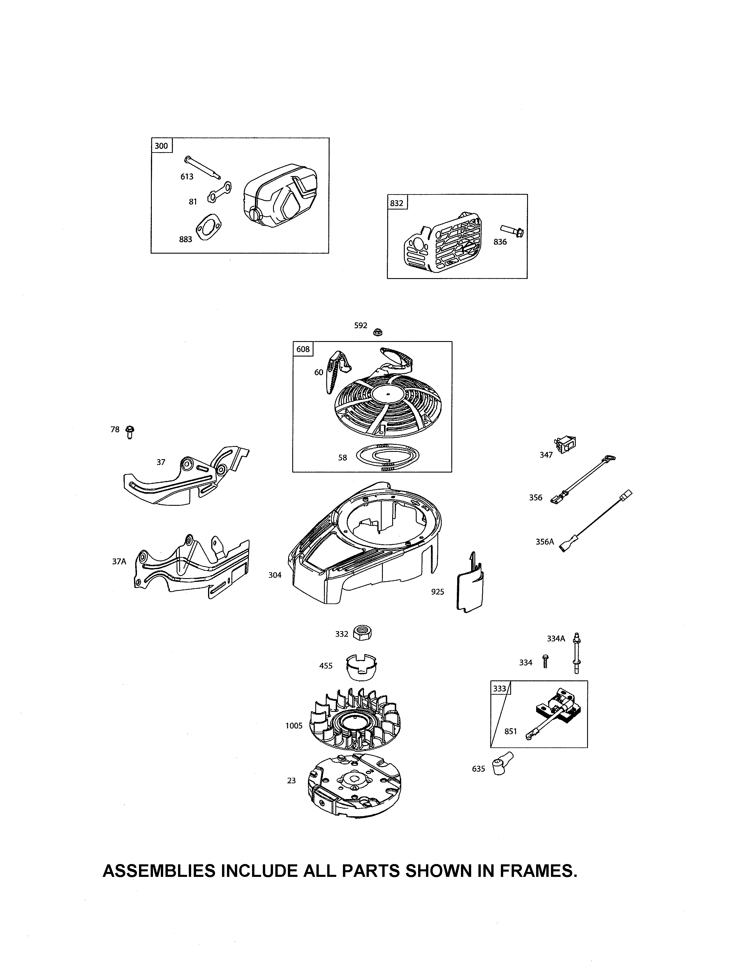 Blower housing/rewind starter
