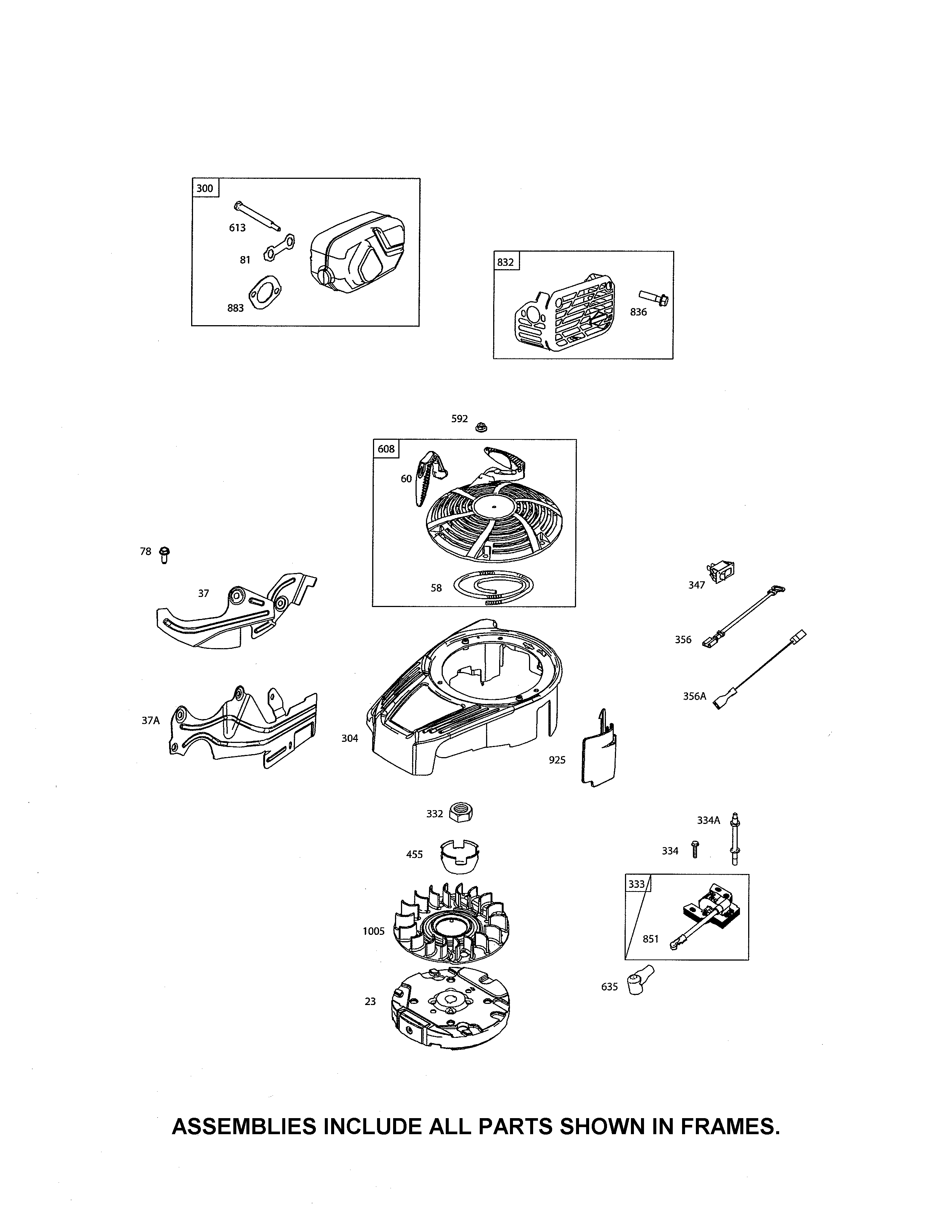 Rewind starter/blower housing