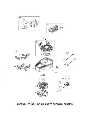 Rewind starter/blower housing
