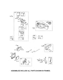 Carburetor/fuel tank/muffler