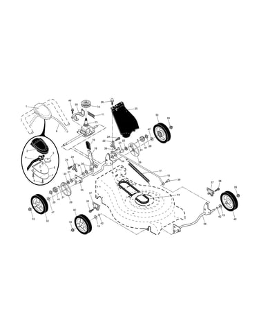 Drive control/gear case/wheels