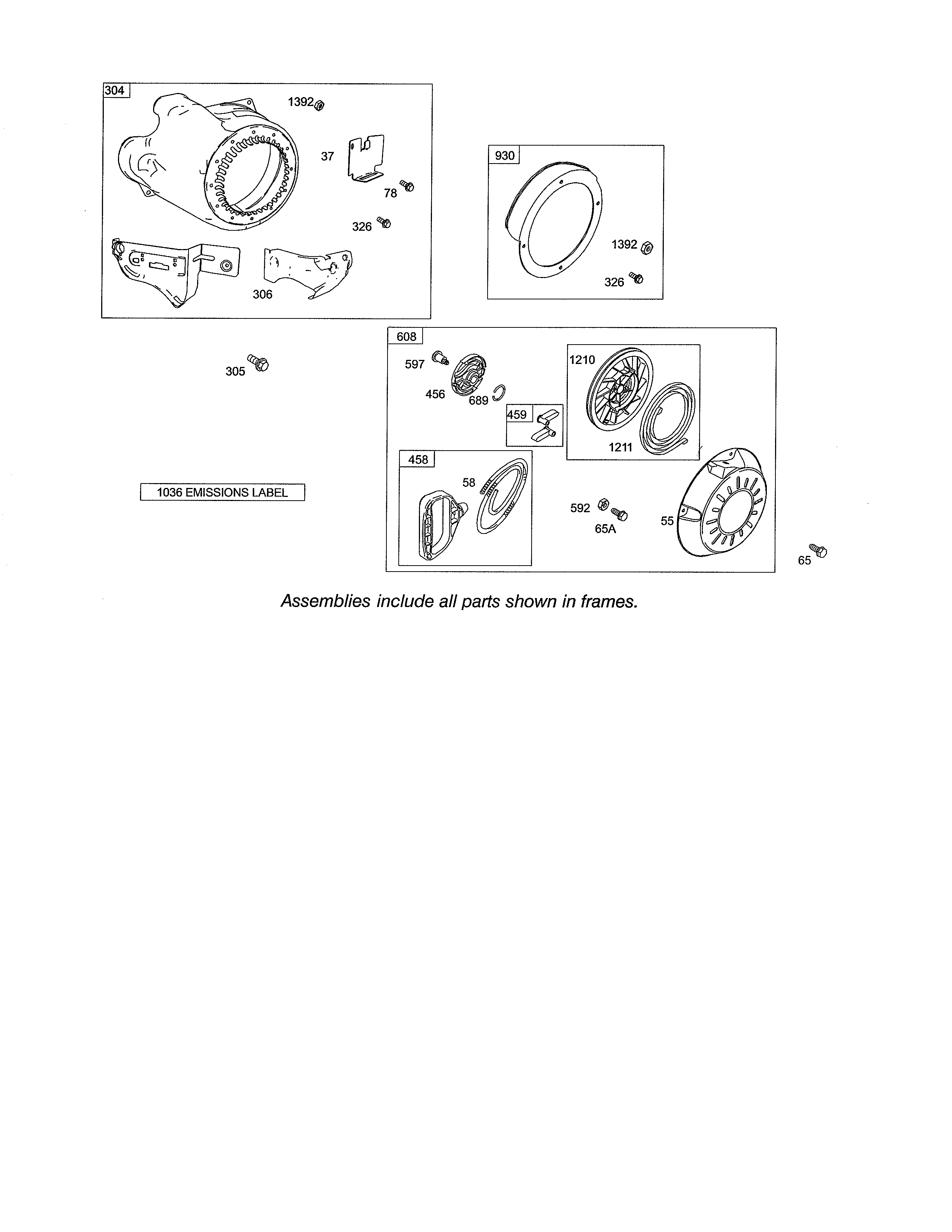 Blower housing/rewind starter