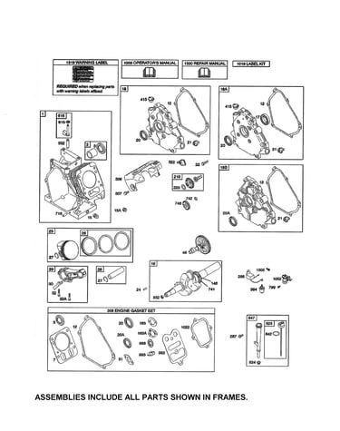 Camshaft/crankshaft/crankcase