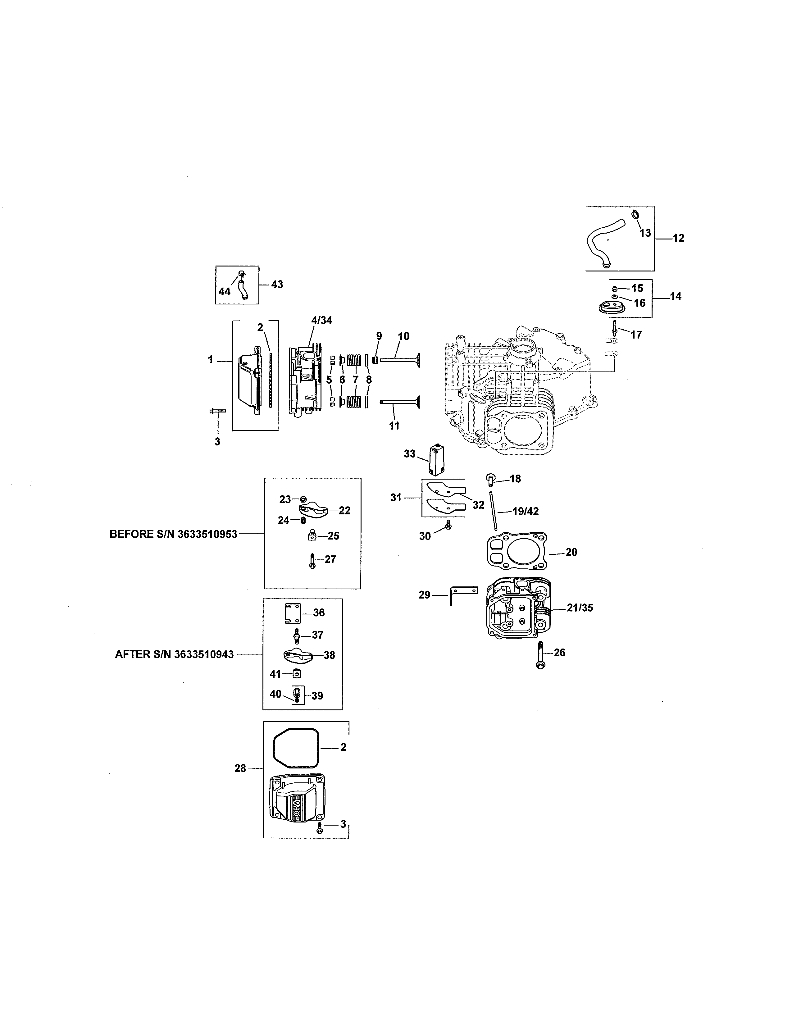 Head/valve/breather