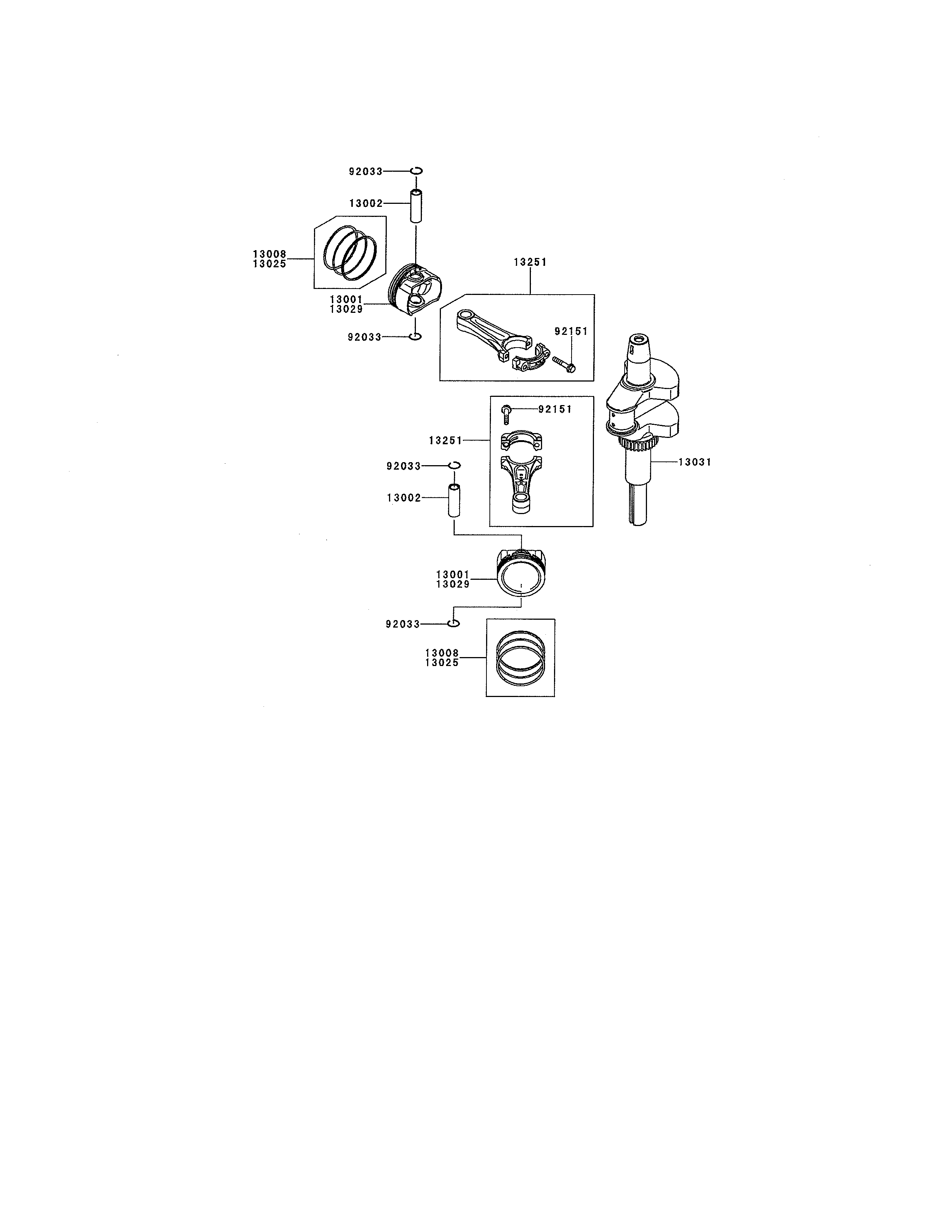 Piston/crankshaft