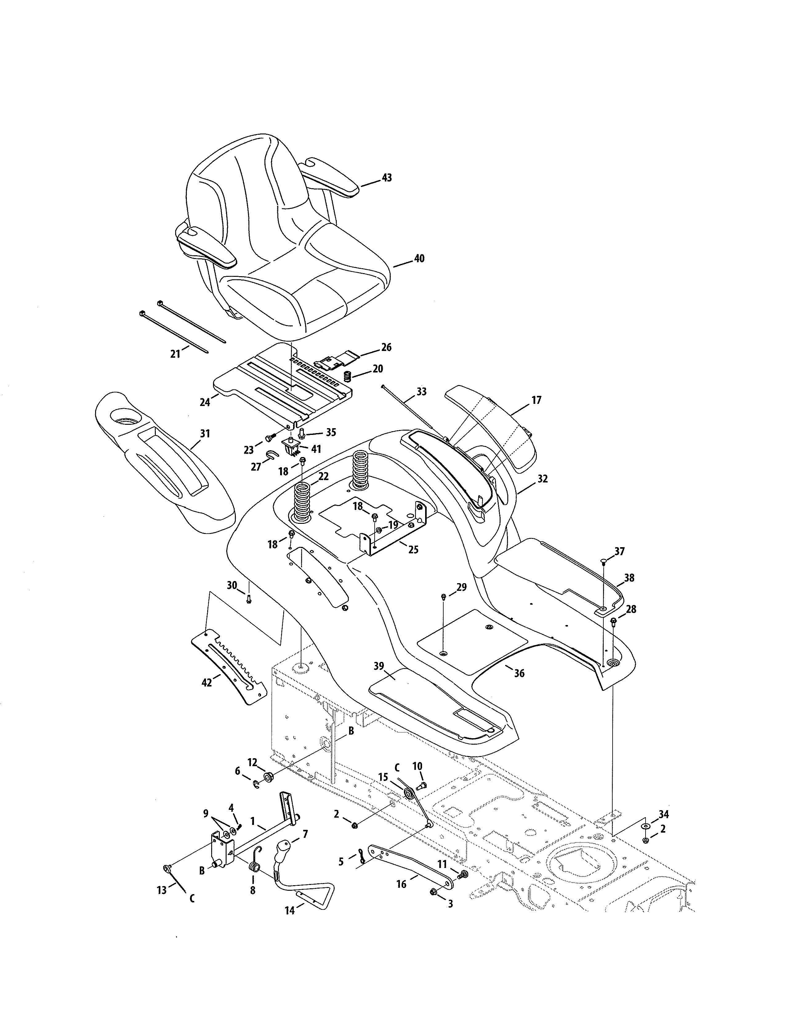 Seat/fender/lift