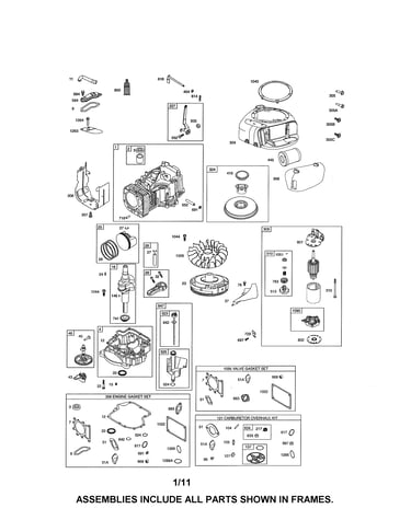 Cylinder/starter/crankshaft