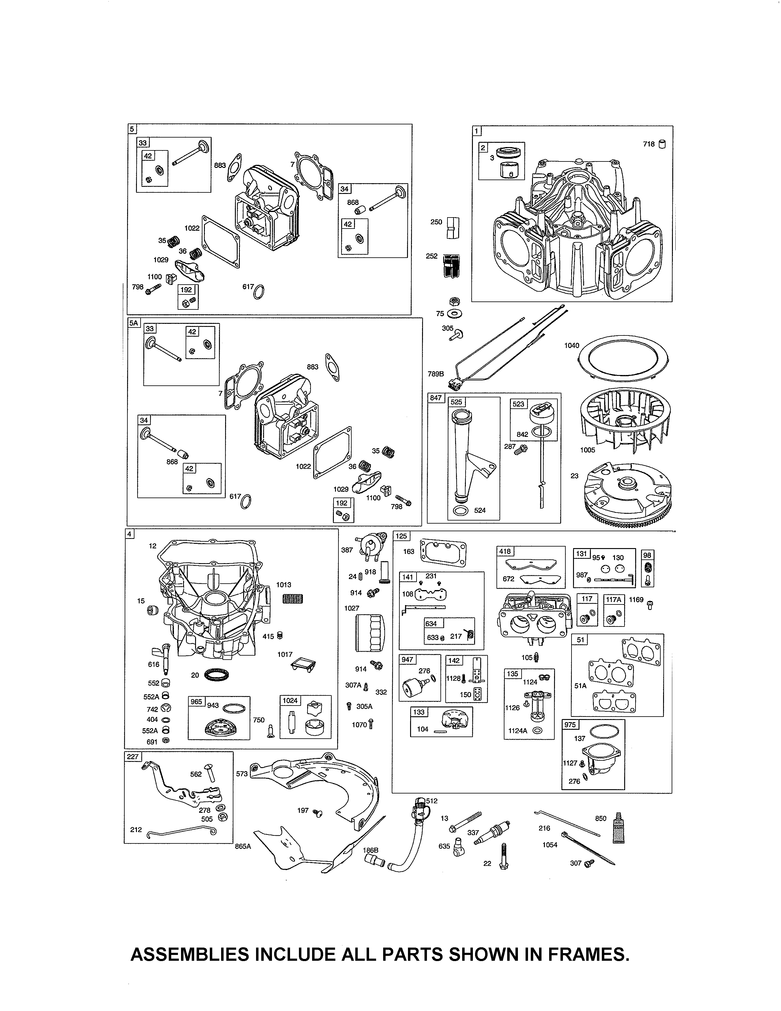 Cylinder/carburetor/sump