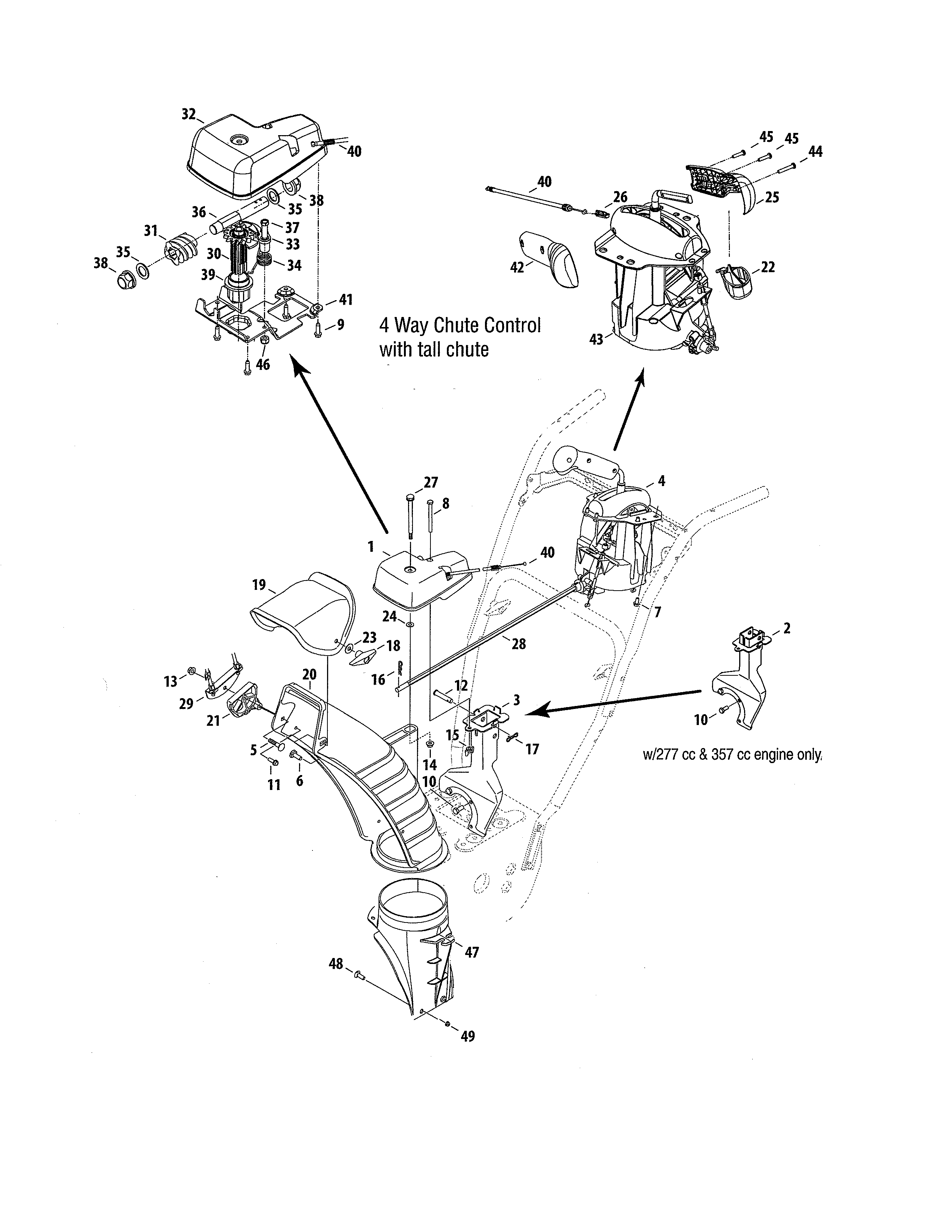 Gear box/chute