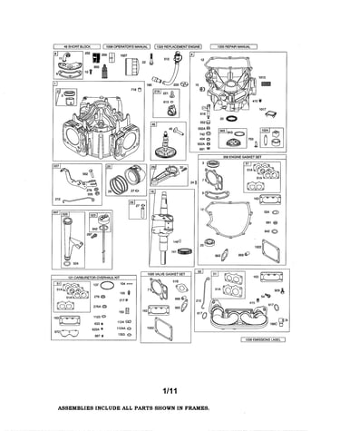 Cylinder/crankshaft/sump