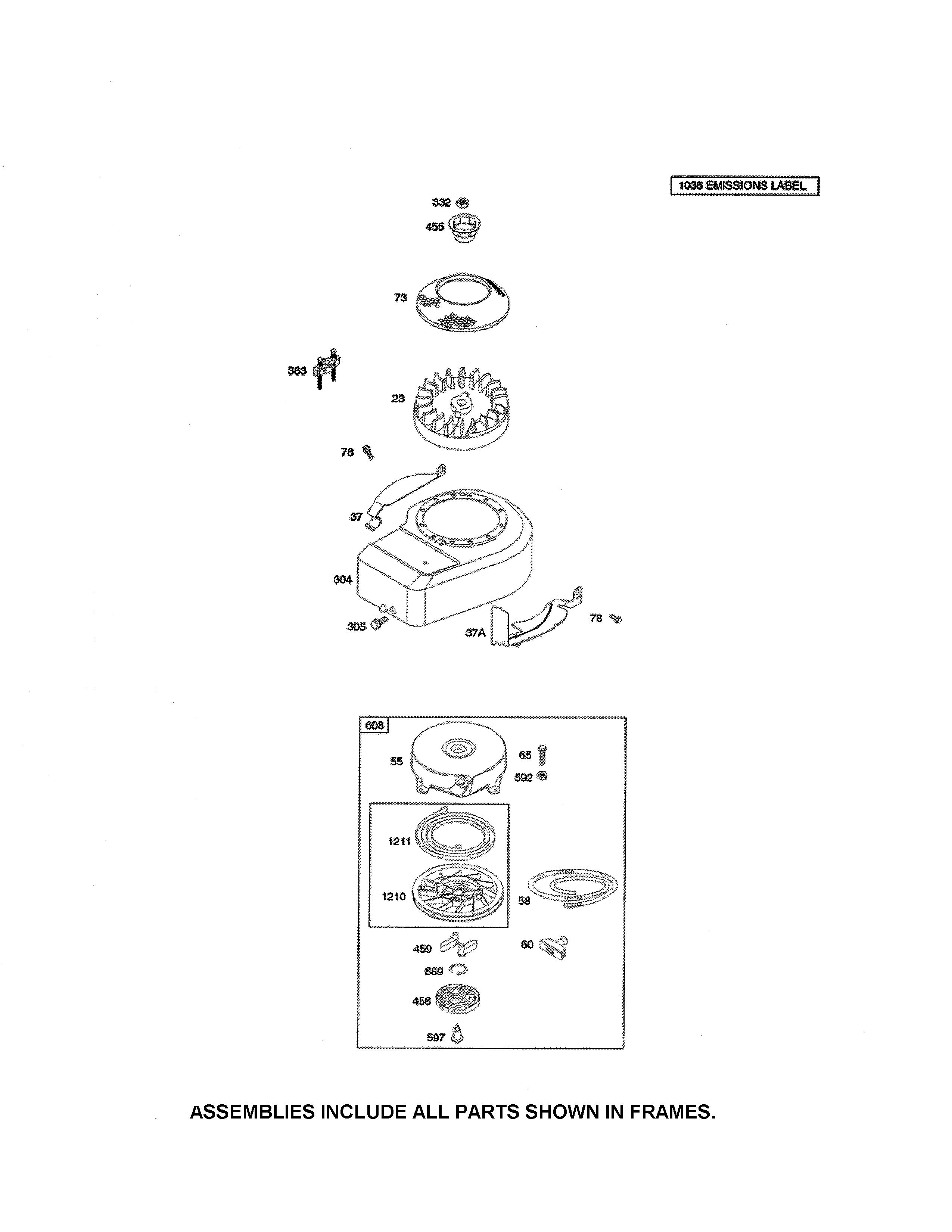 Blower housing/starter/exhaust