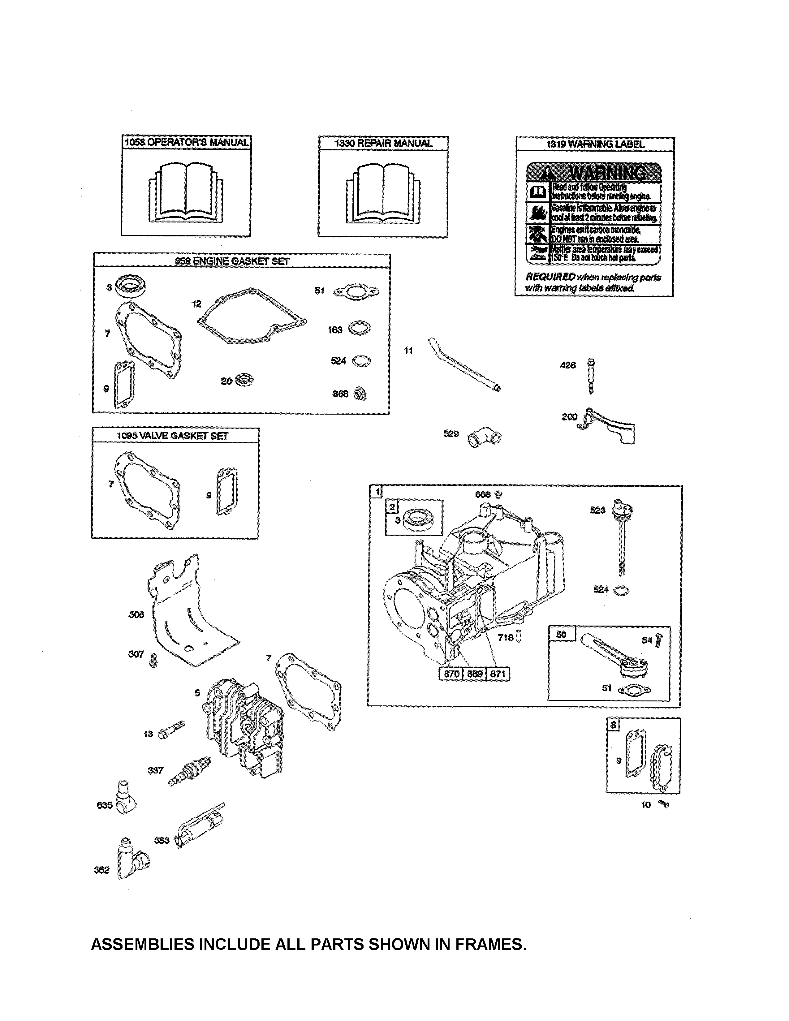Cylinder/gasket sets