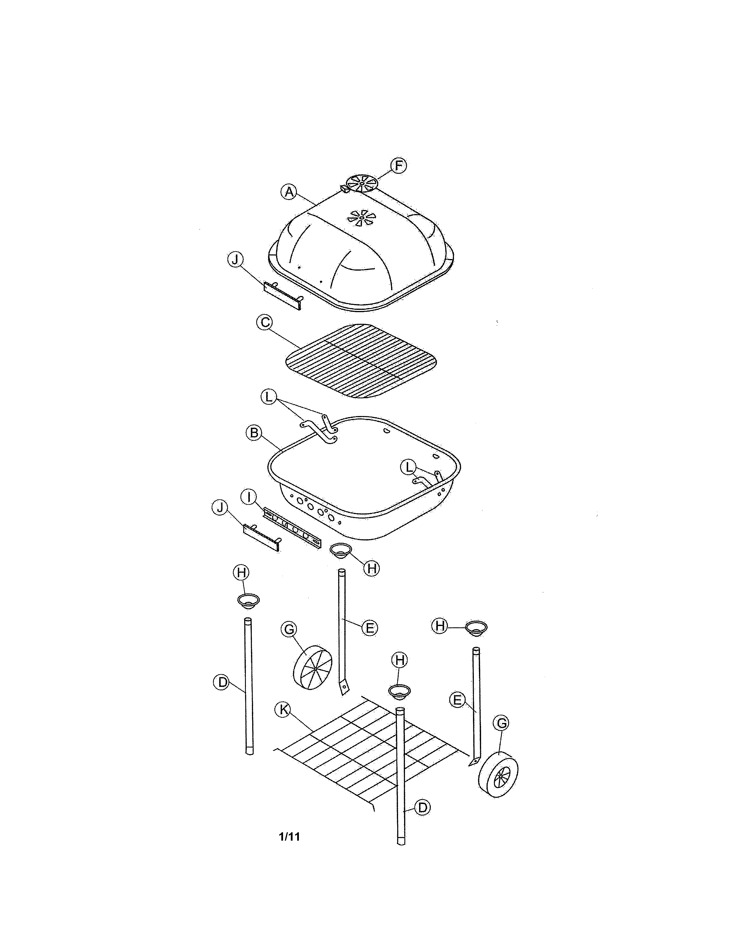 Square charcoal grill