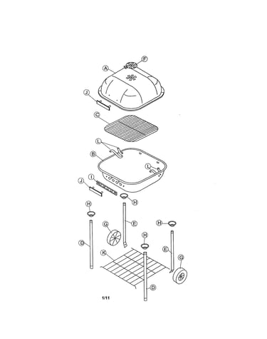 Square charcoal grill