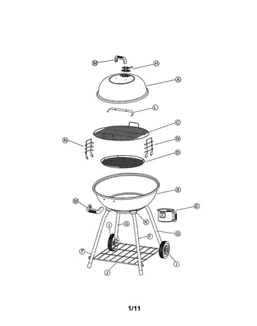 Round kettle grill
