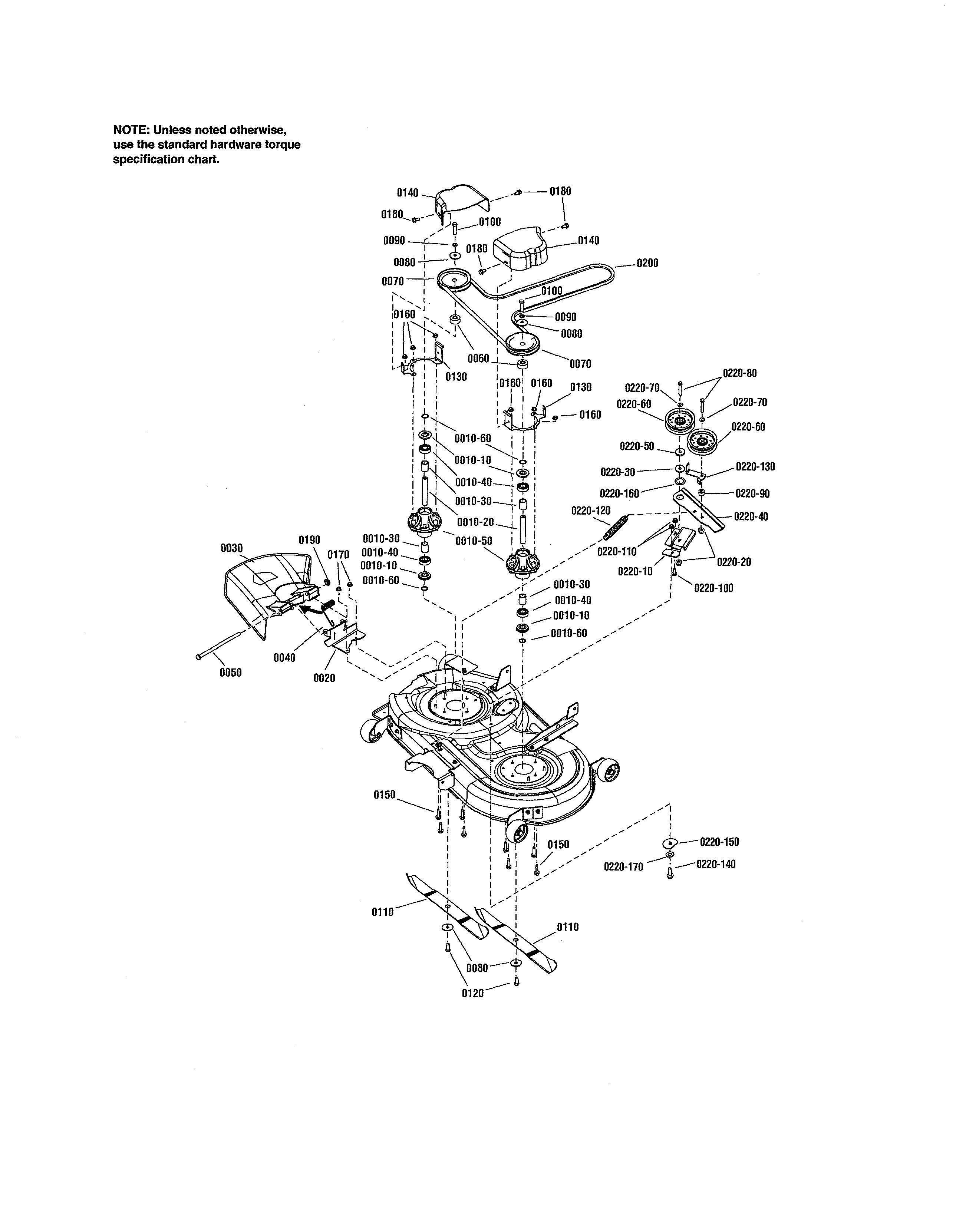 42" deck-spindle/idler