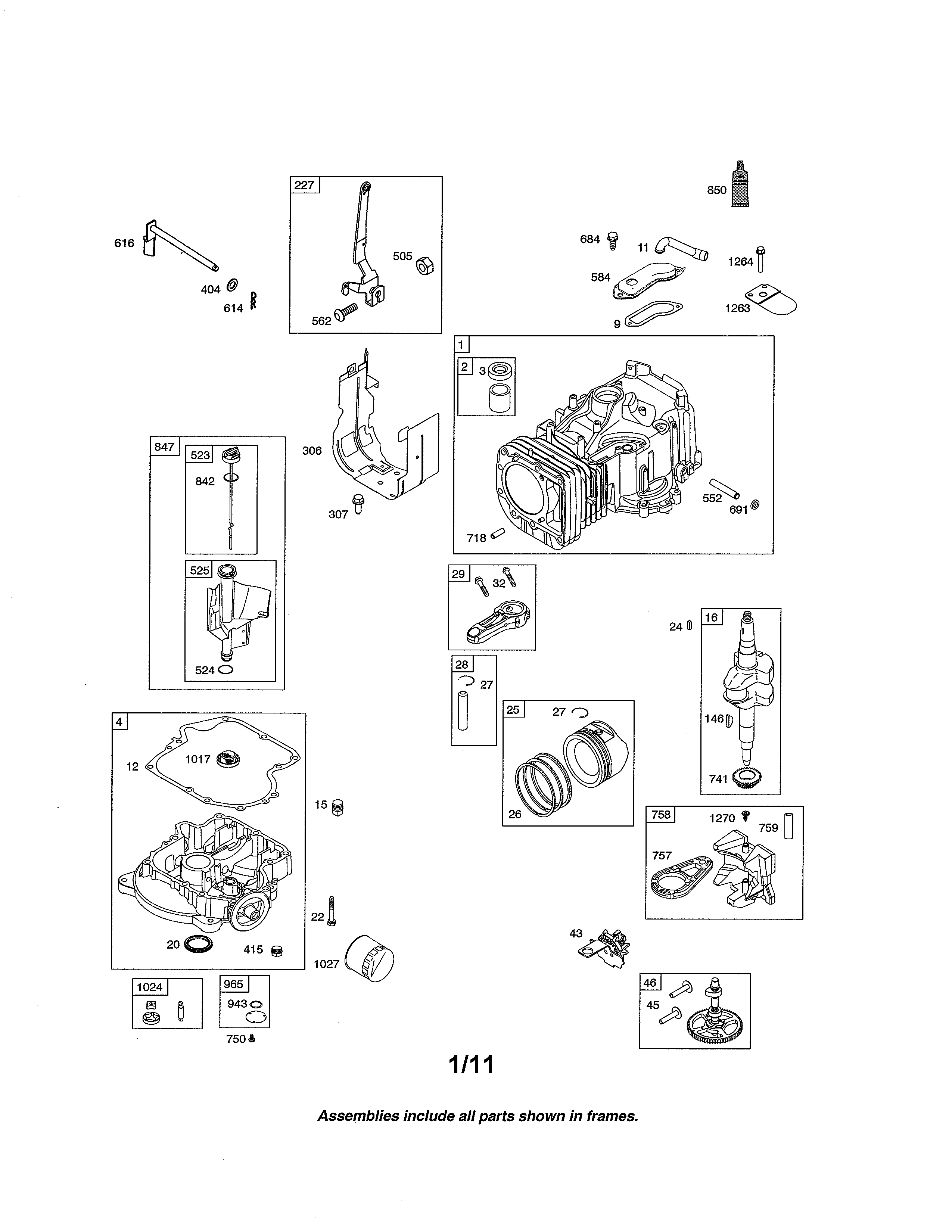 Cylinder/sump/crankshaft