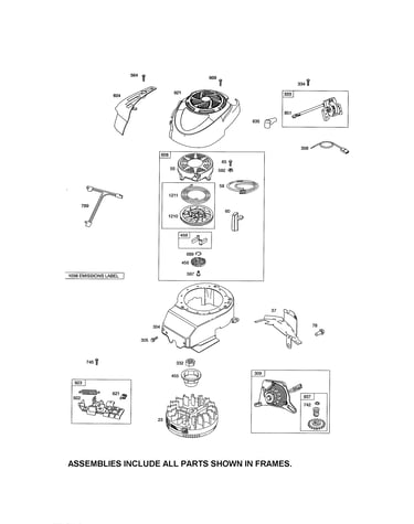 Rewind starter/blower housing