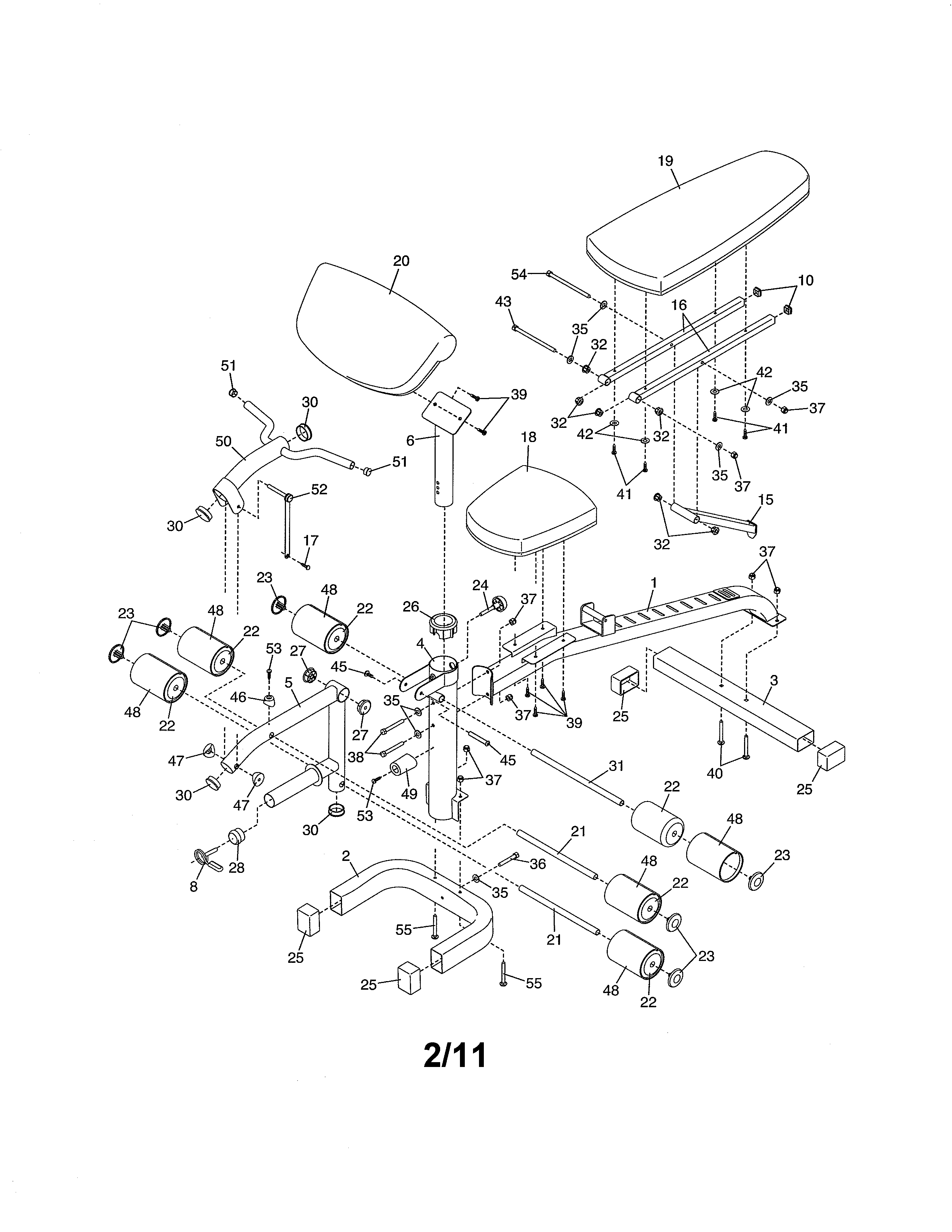 Seat/frame/leg lever