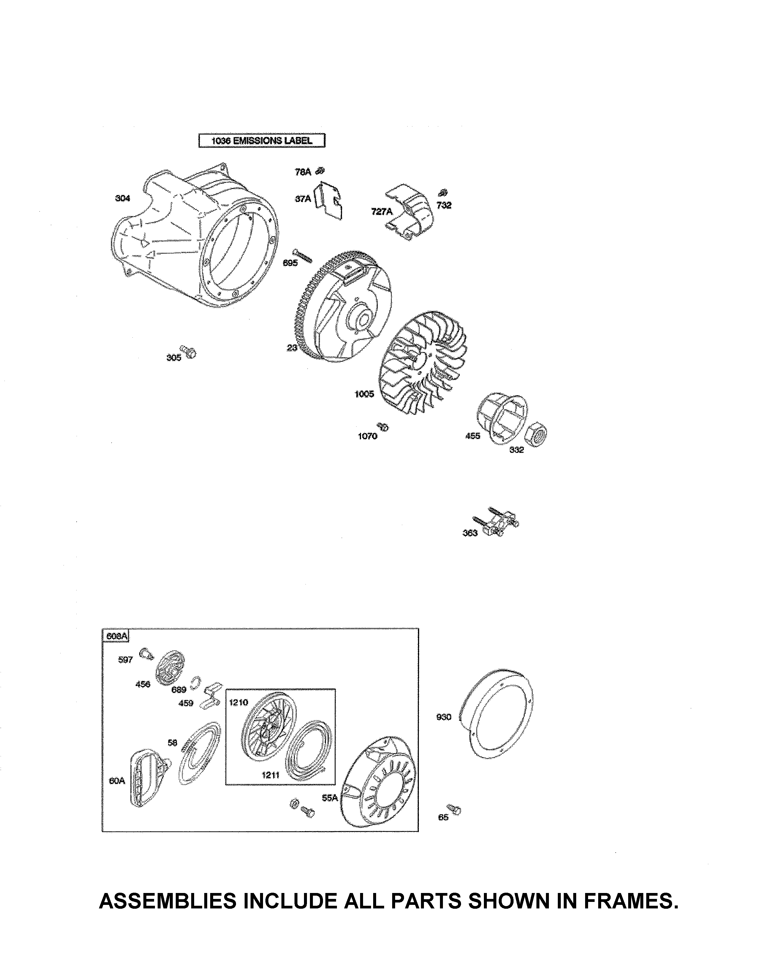 Flywheel/rewind starter