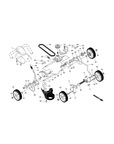 Drive control/gear case/wheels