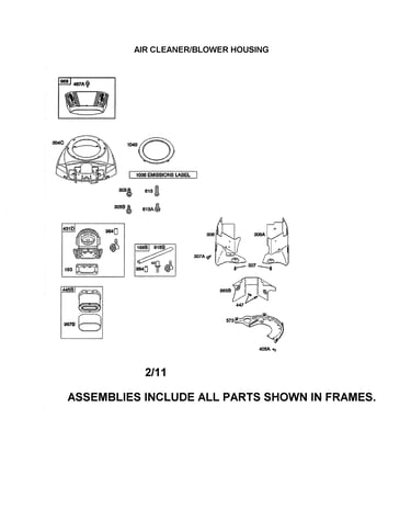 Air cleaner/blower housing