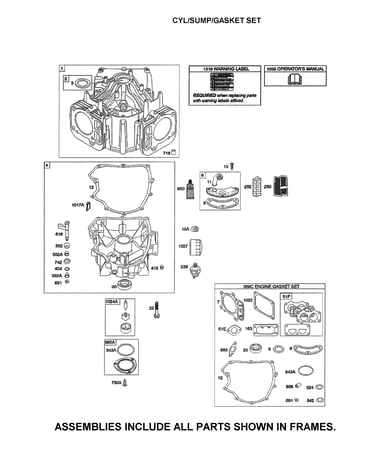 Cylinder/sump/gasket set