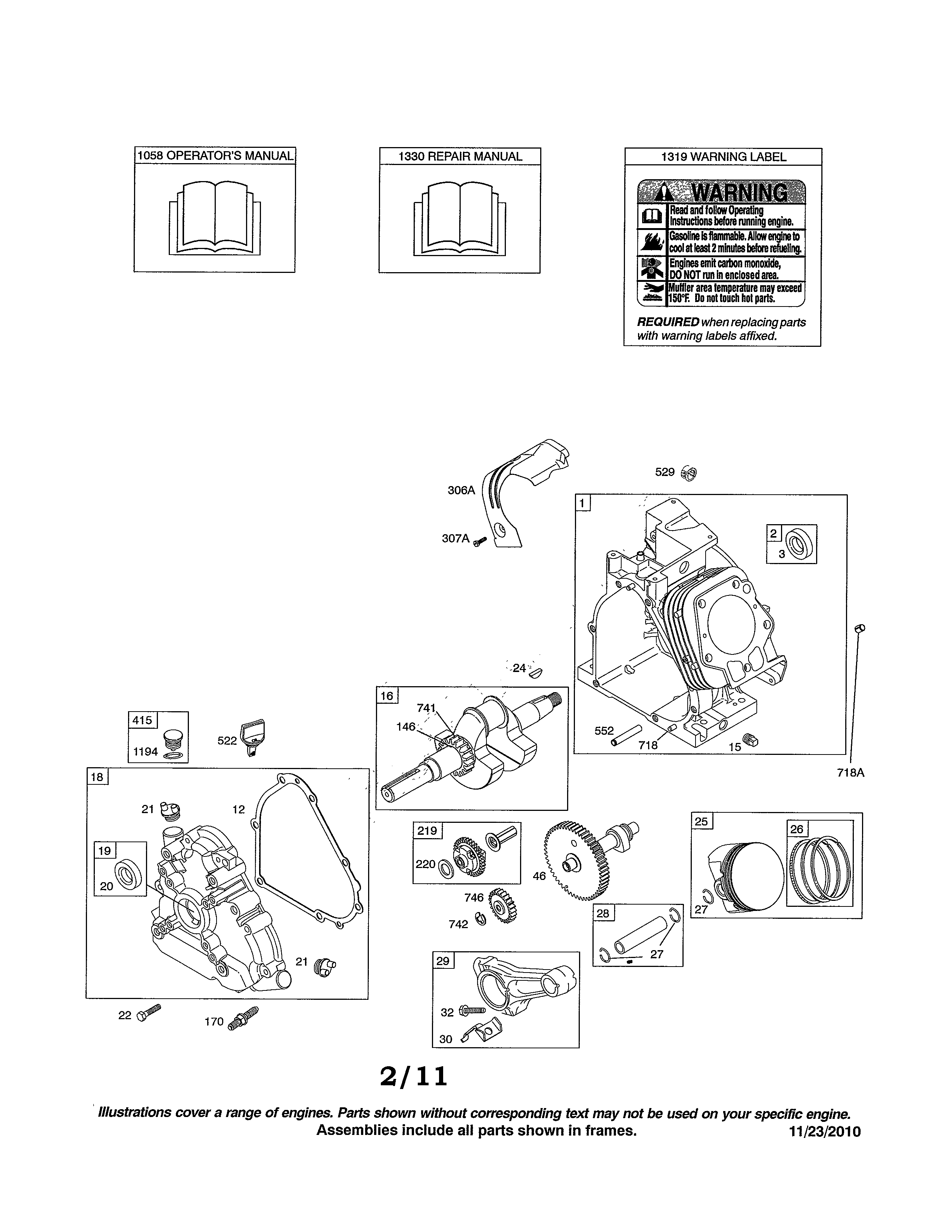 Crankshaft/cylinder/crankcase