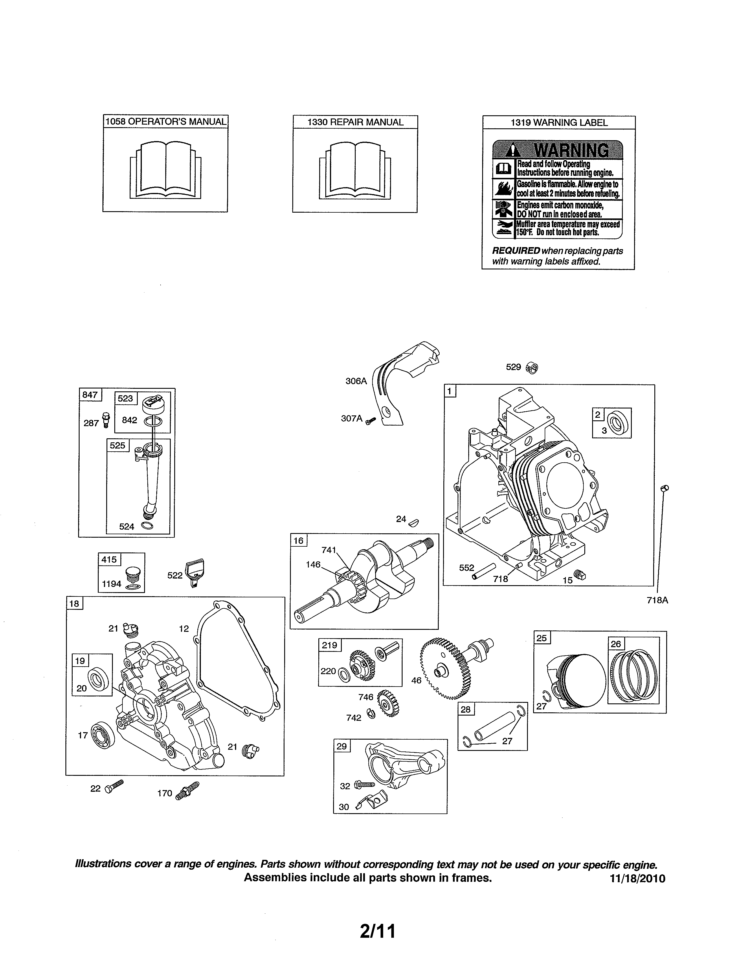 Cylinder/crankshaft/crankcase