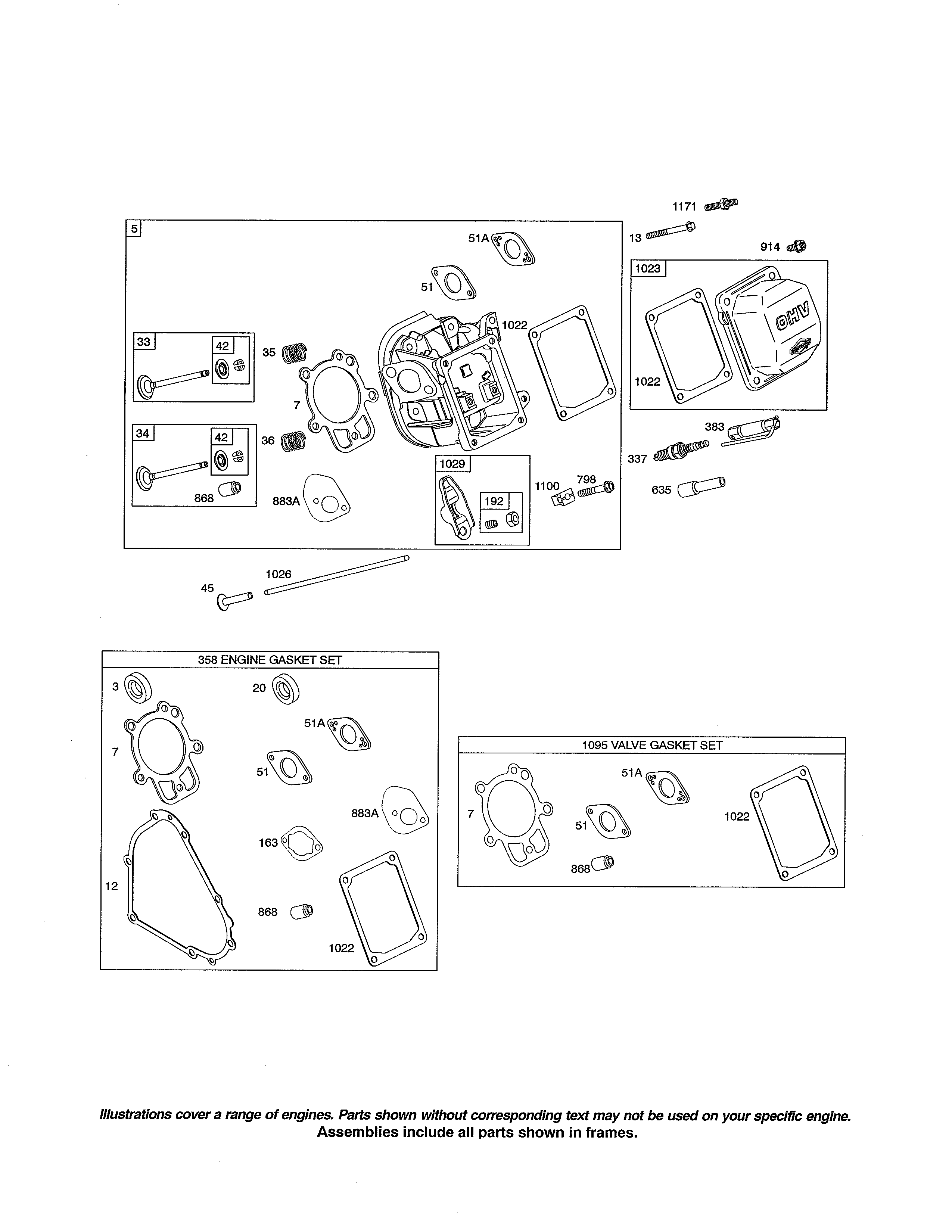 Head cylinder/gasket sets