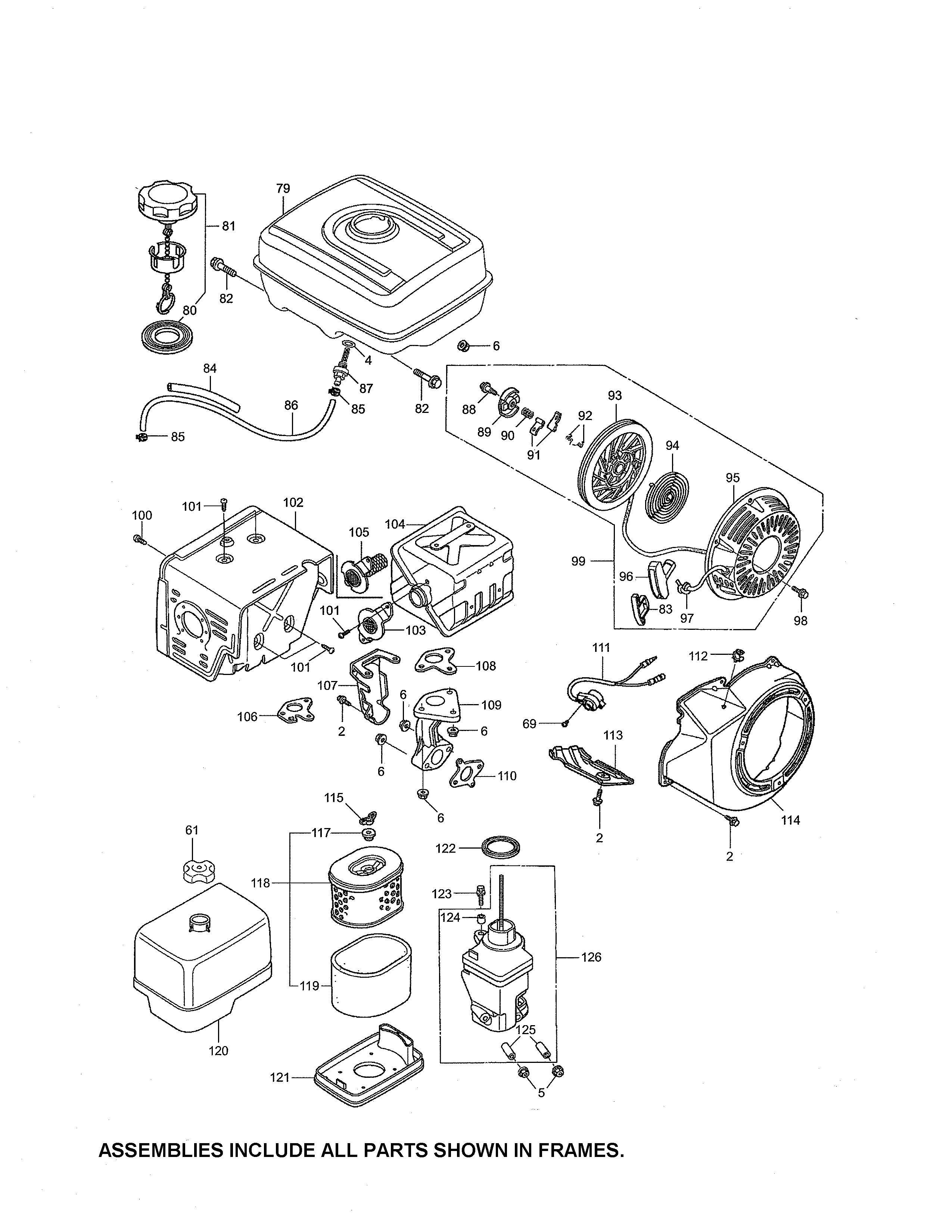 Fuel tank/starter