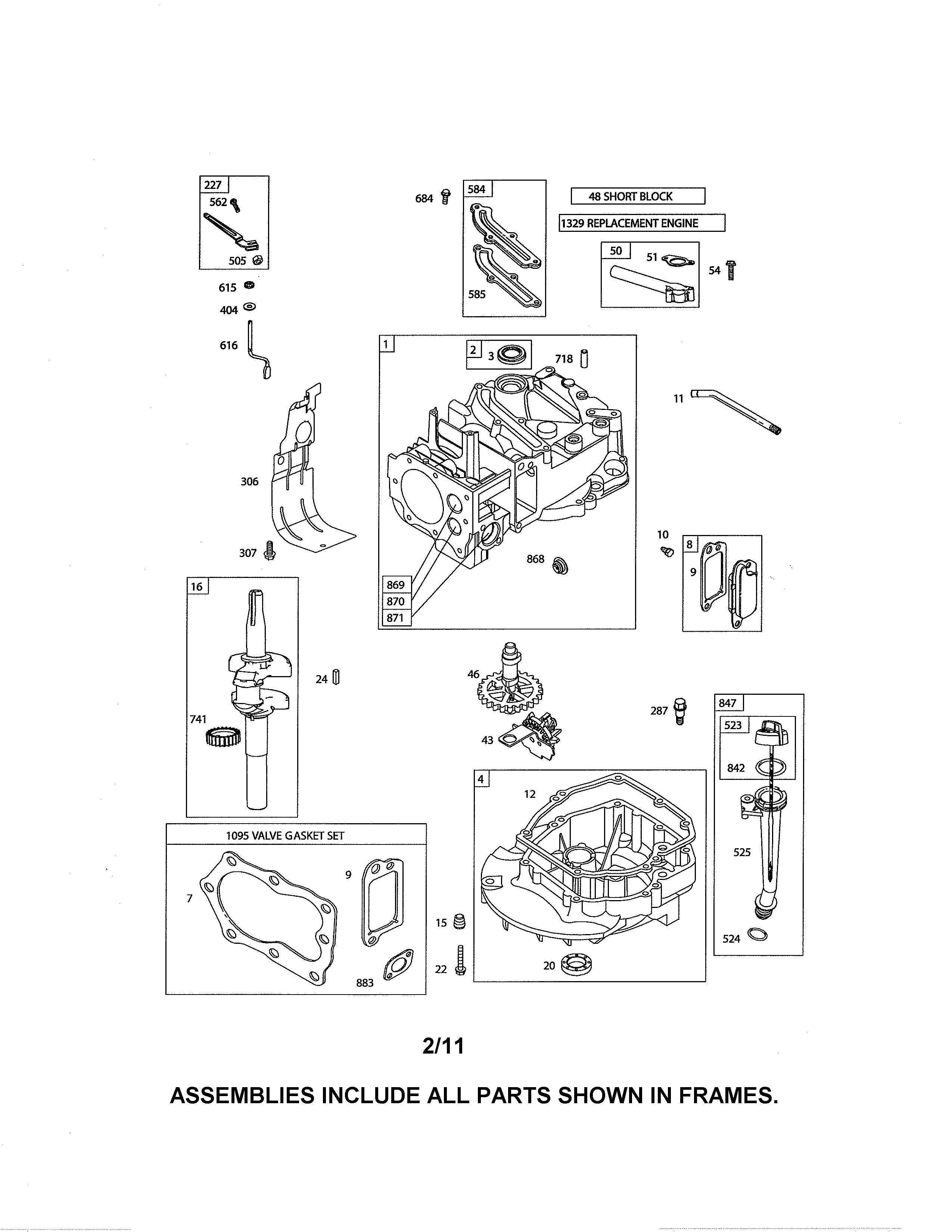 Cylinder/sump/crankshaft