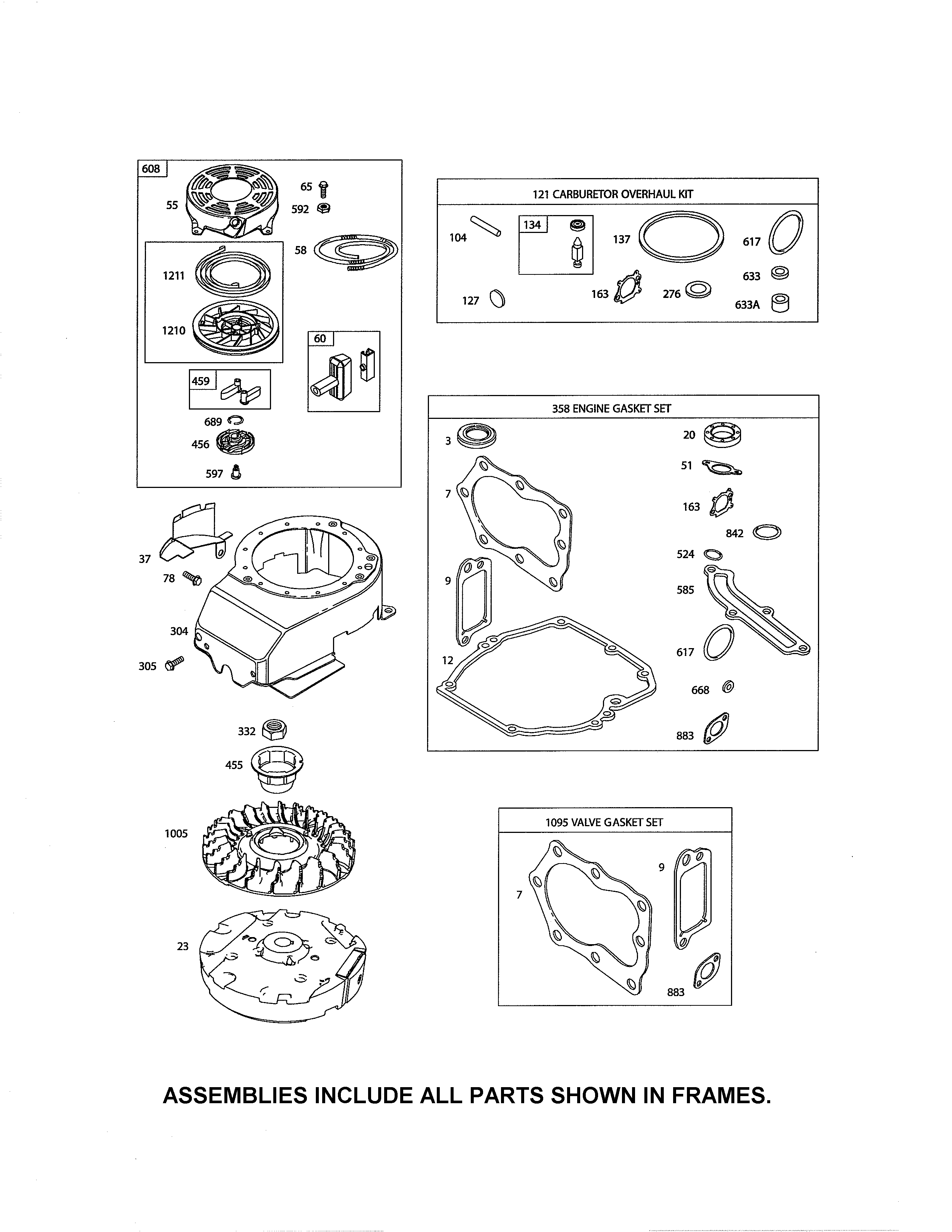 Rewind starter/blower housing