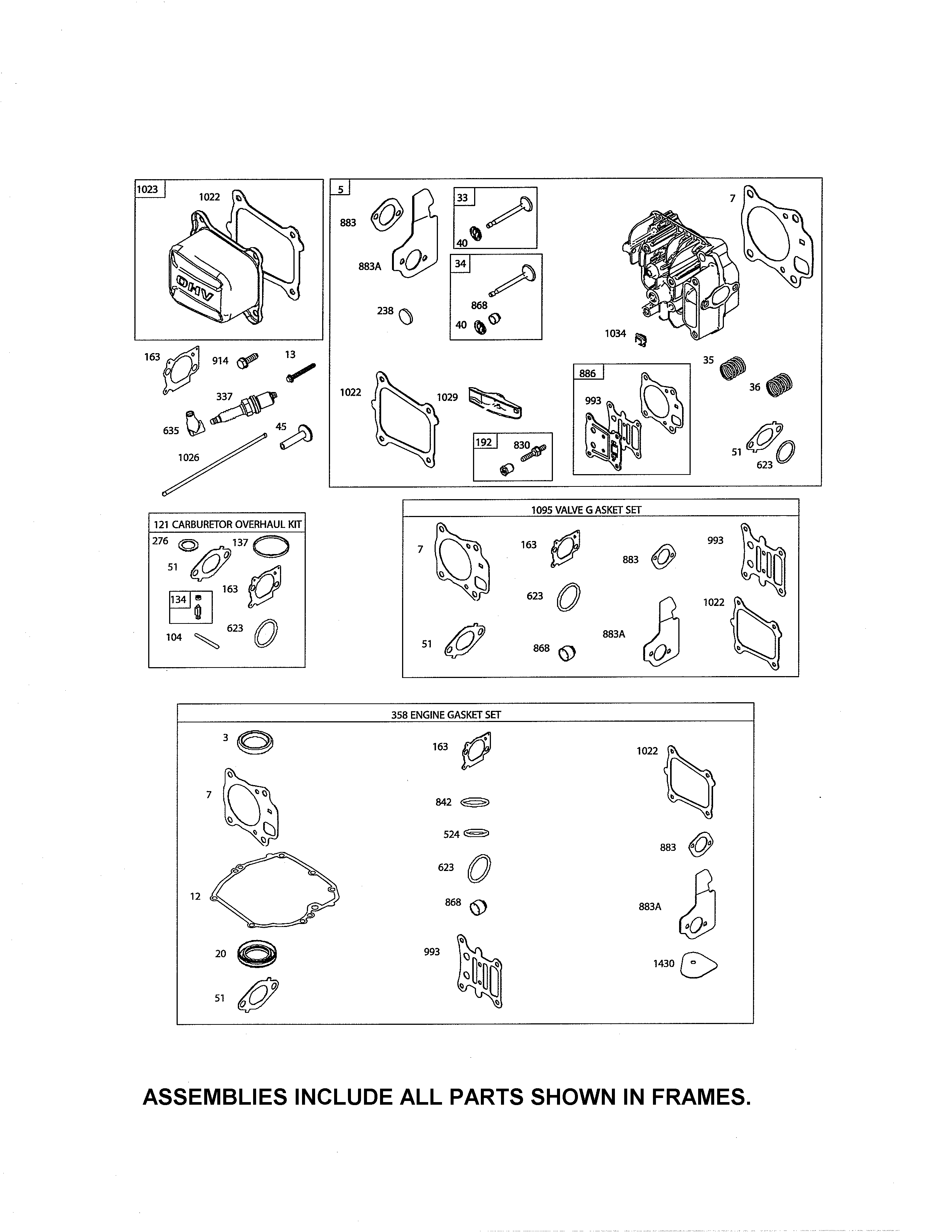 Head cylinder/gasket sets