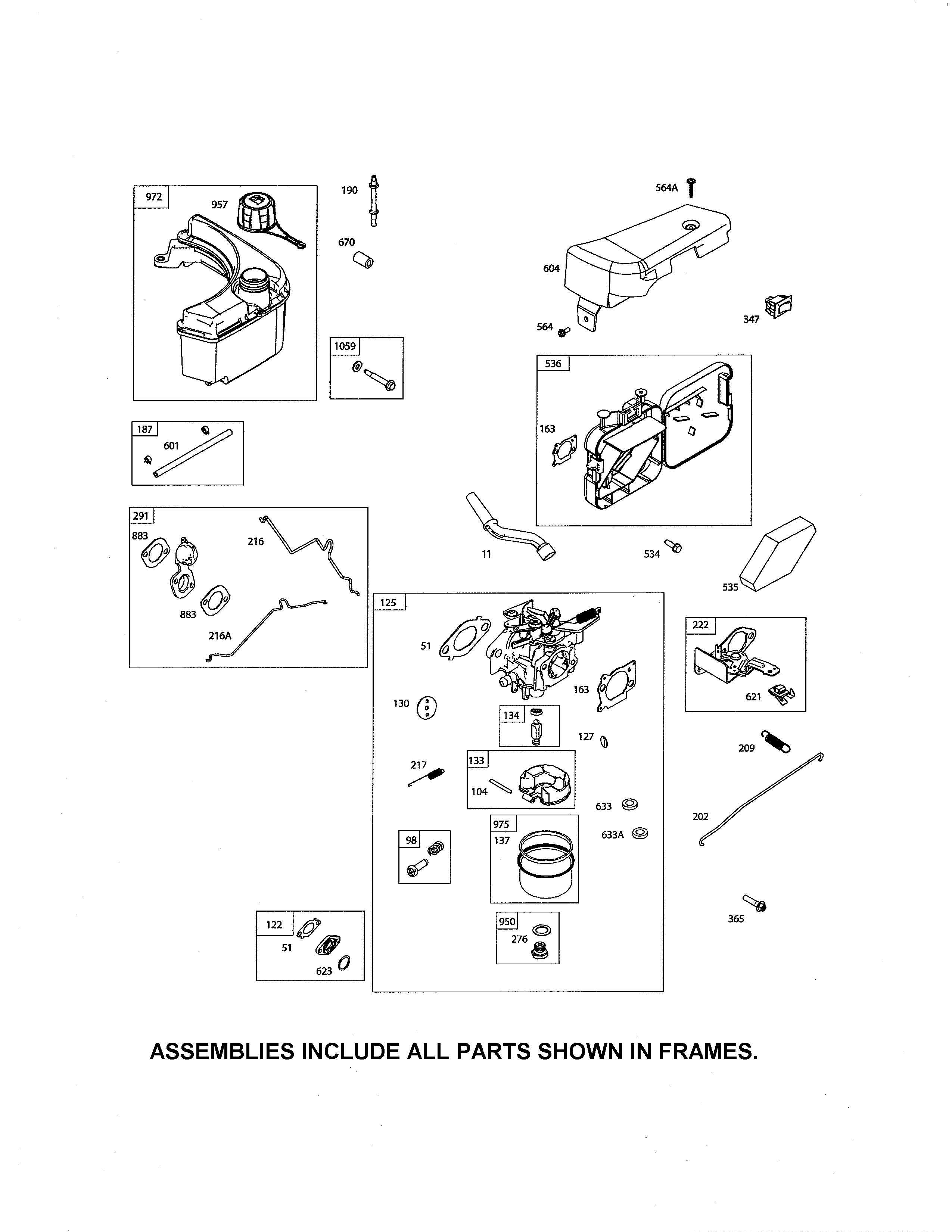 Carburetor/fuel tank