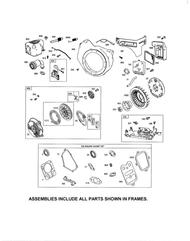 Rewind starter/blower housing