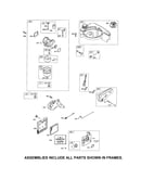 Carburetor/muffler/fuel tank