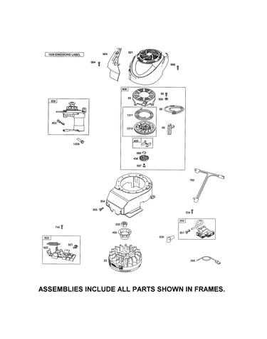 Rewind starter/blower housing