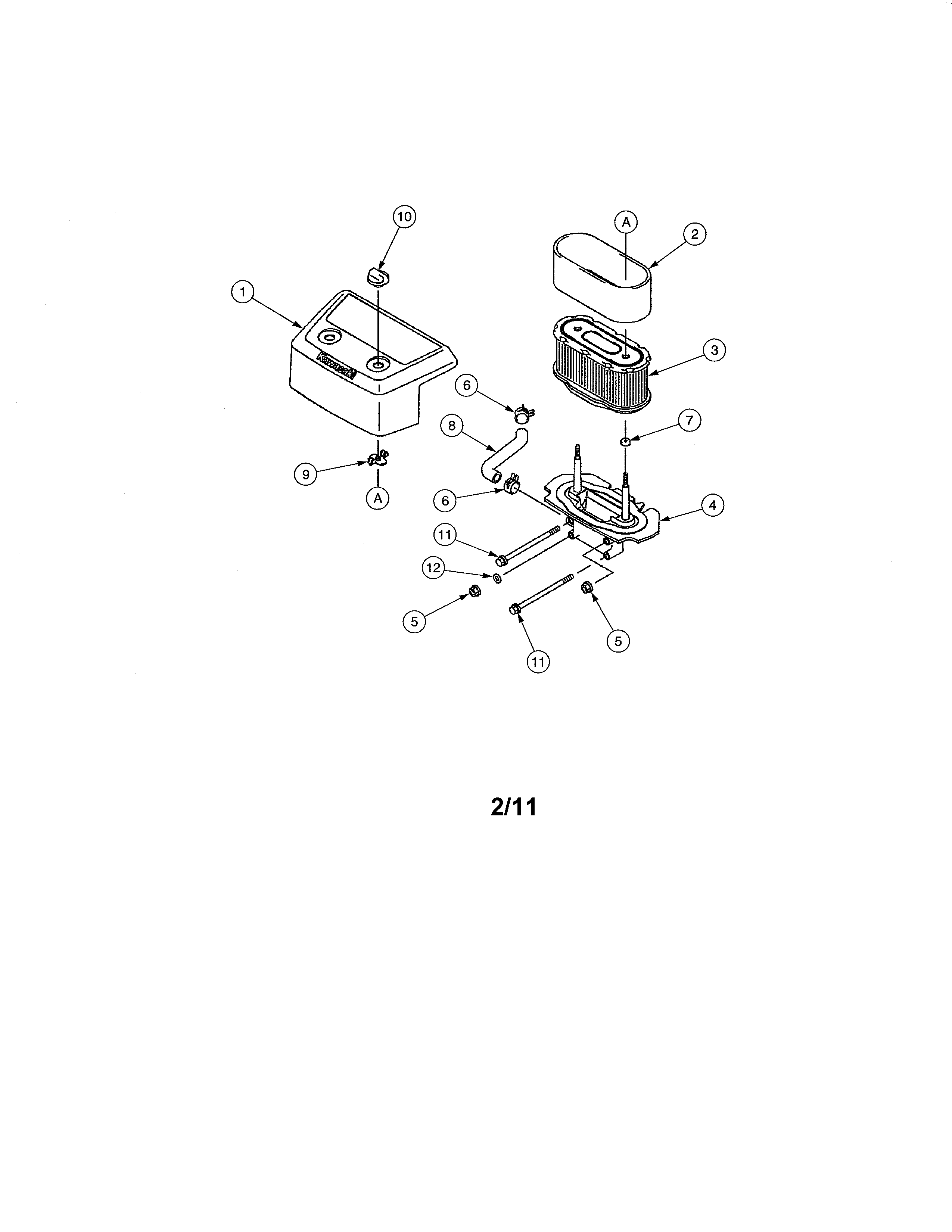 KAWASAKI ENGINE - AIR FILTER