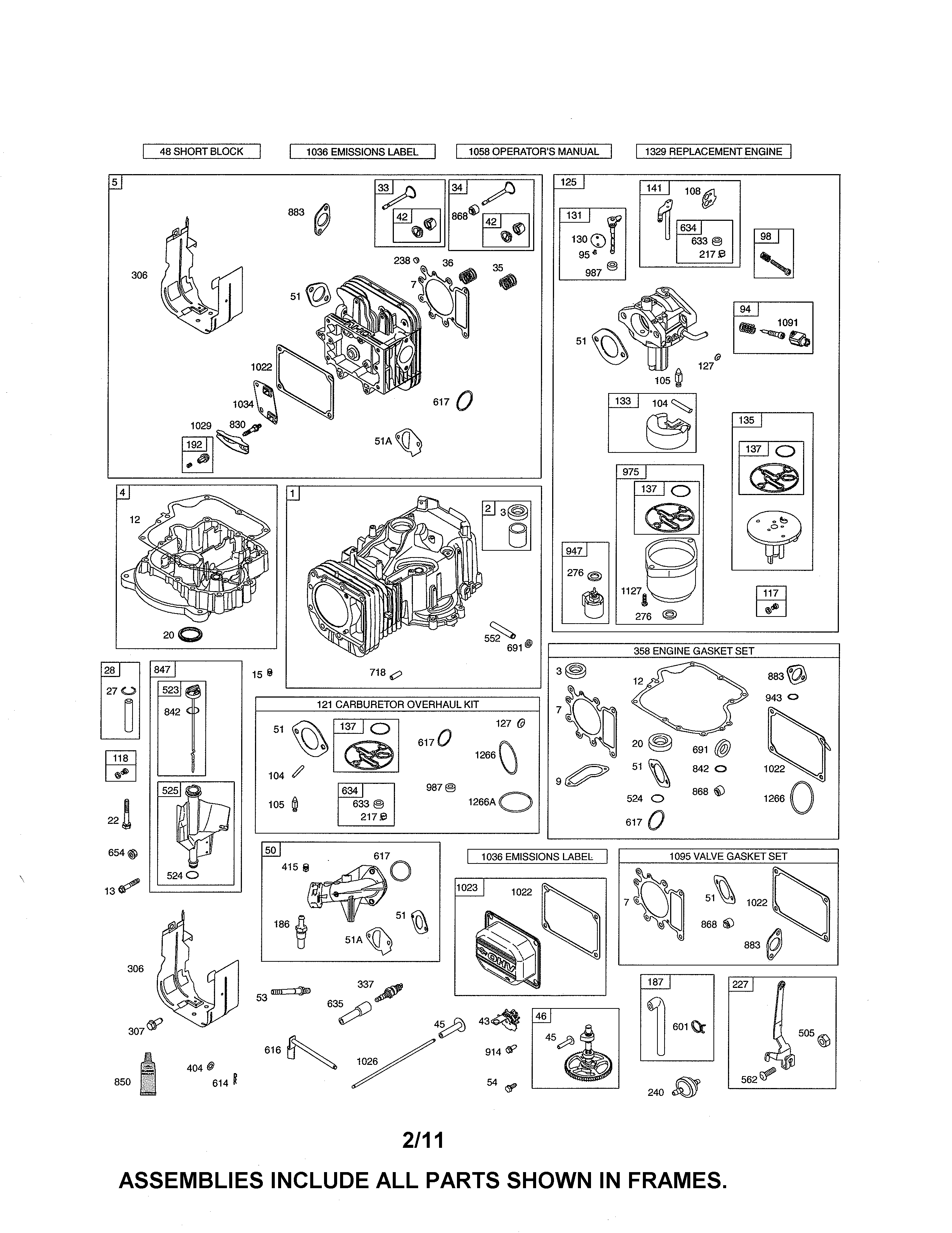 Cylinder/carburetor/sump