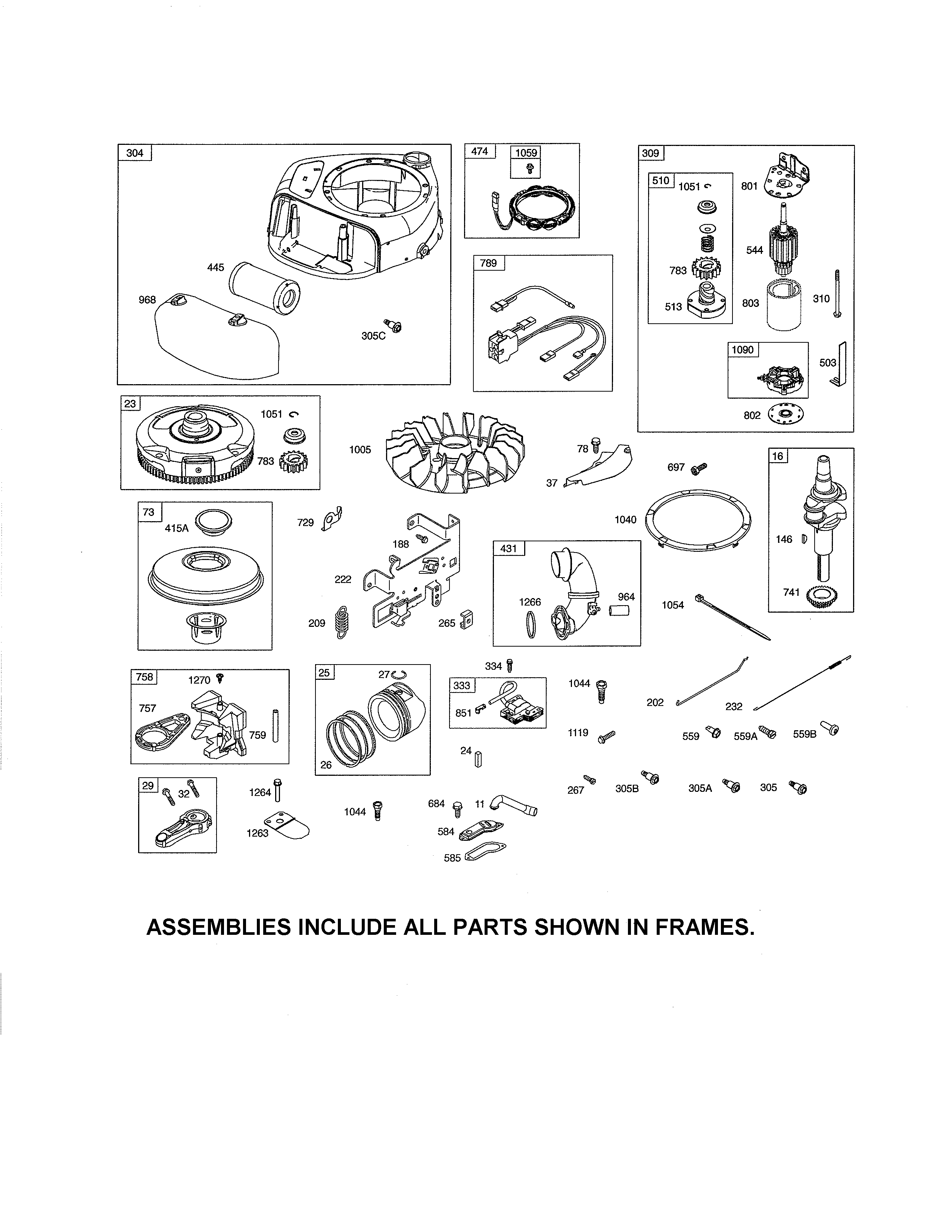 Motor starter/crankshaft/flywheel