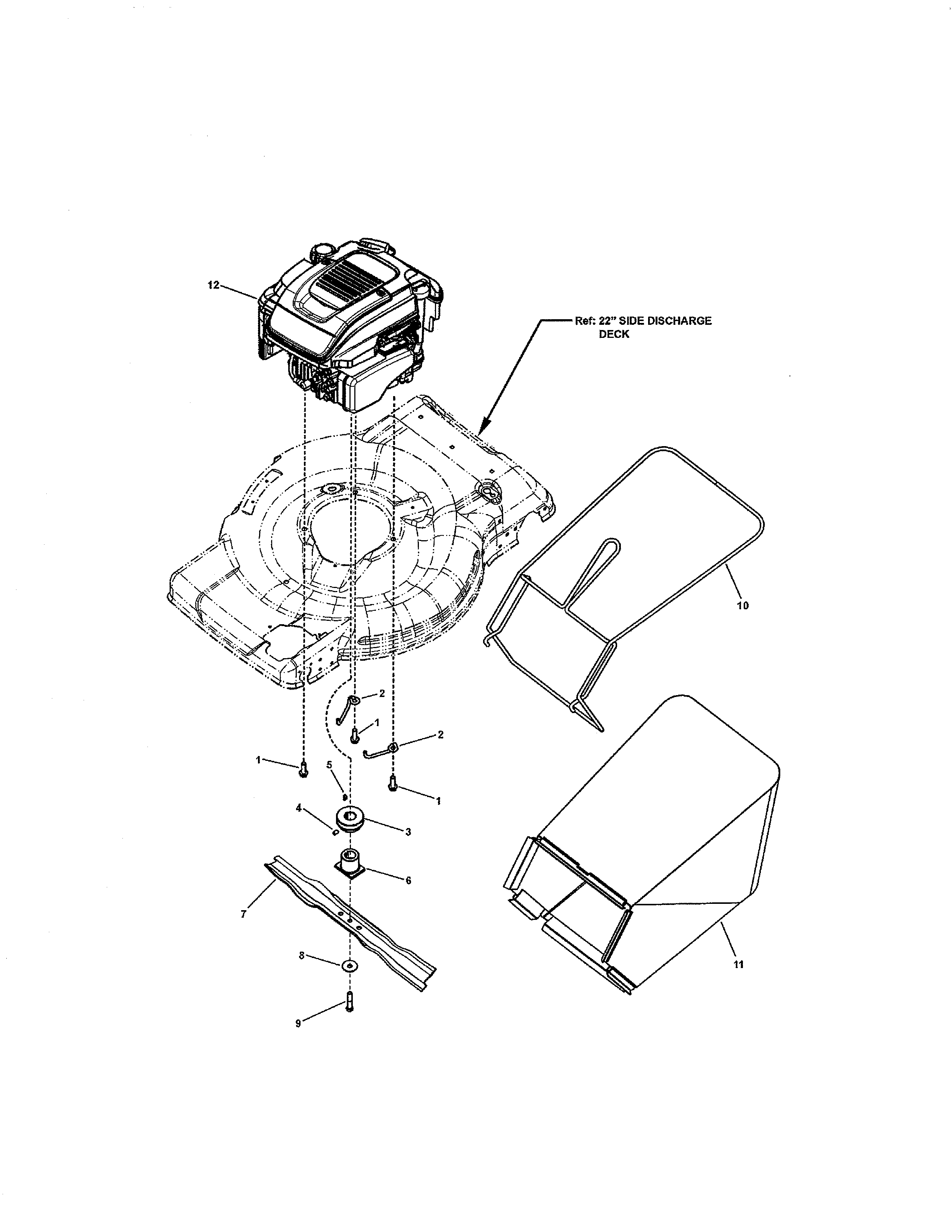 Engine/blade/grass bag
