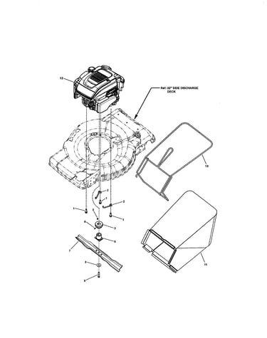 Engine/blade/grass bag