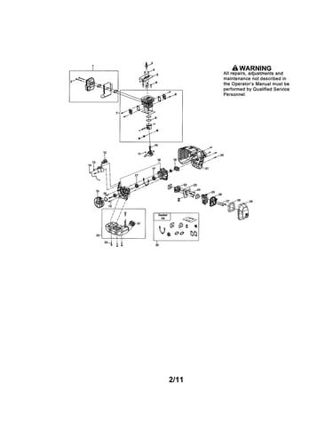 Cylinder/muffler/fuel tank