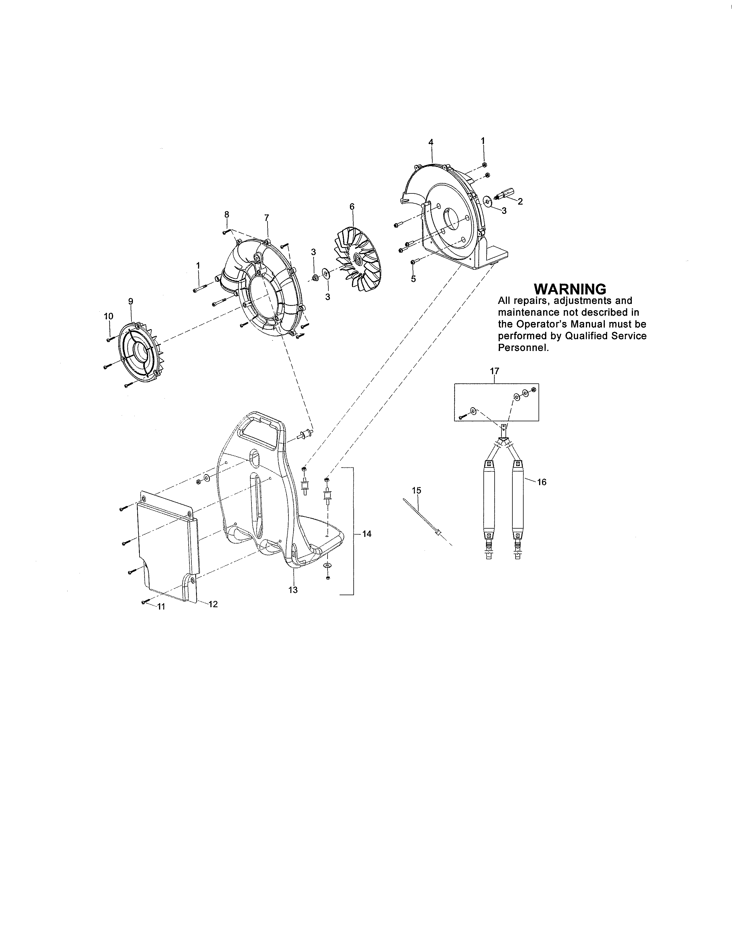 Impeller/frame/harness