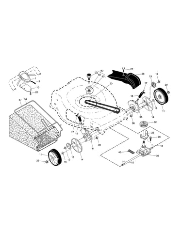 Drive control/gear case/wheels