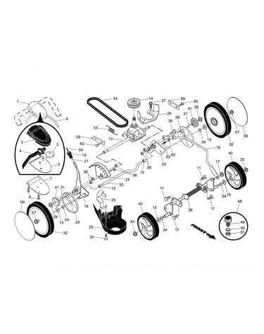 Drive control/gear case/wheels