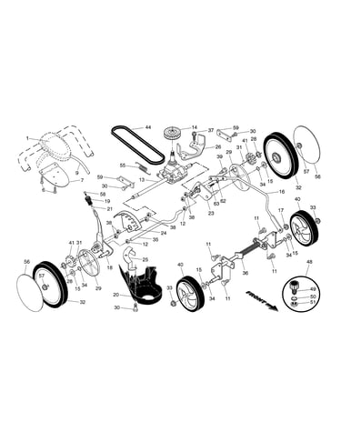 Drive control/gear case/wheels