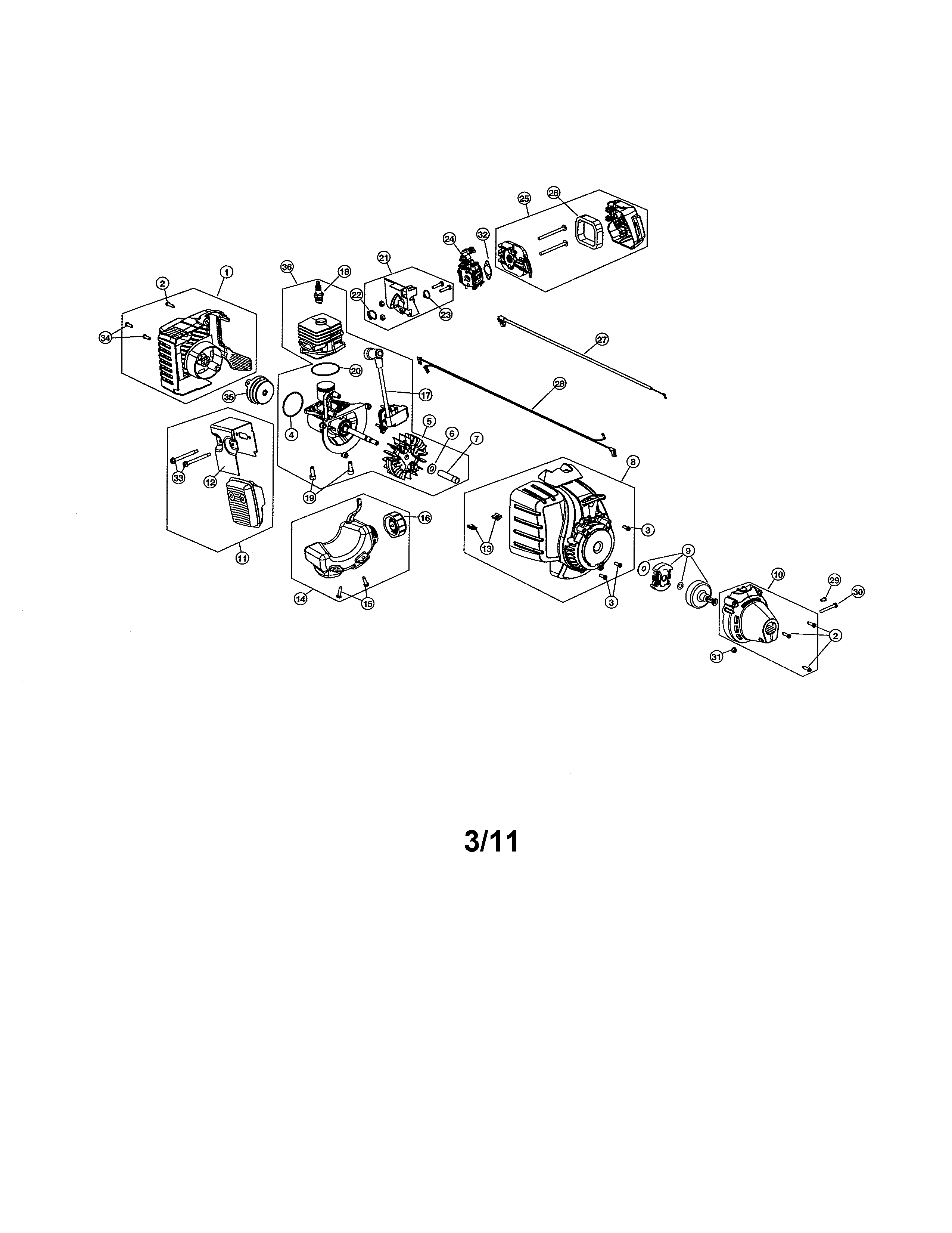Short block/starter housing