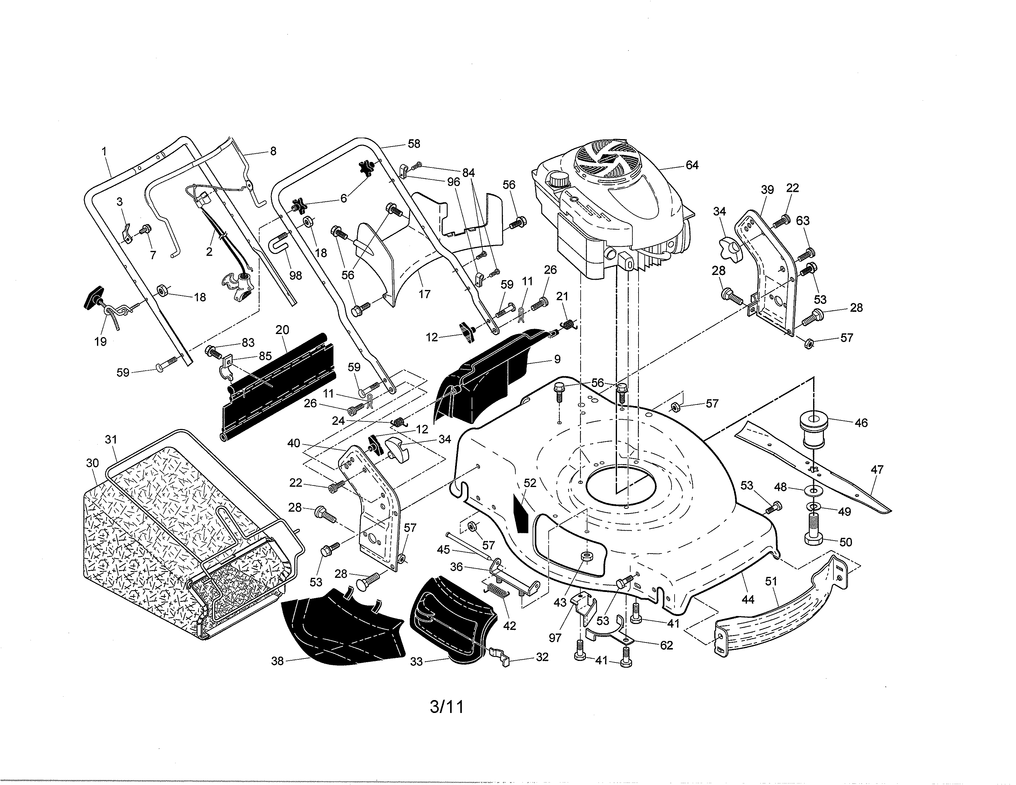 Engine/housing/handle